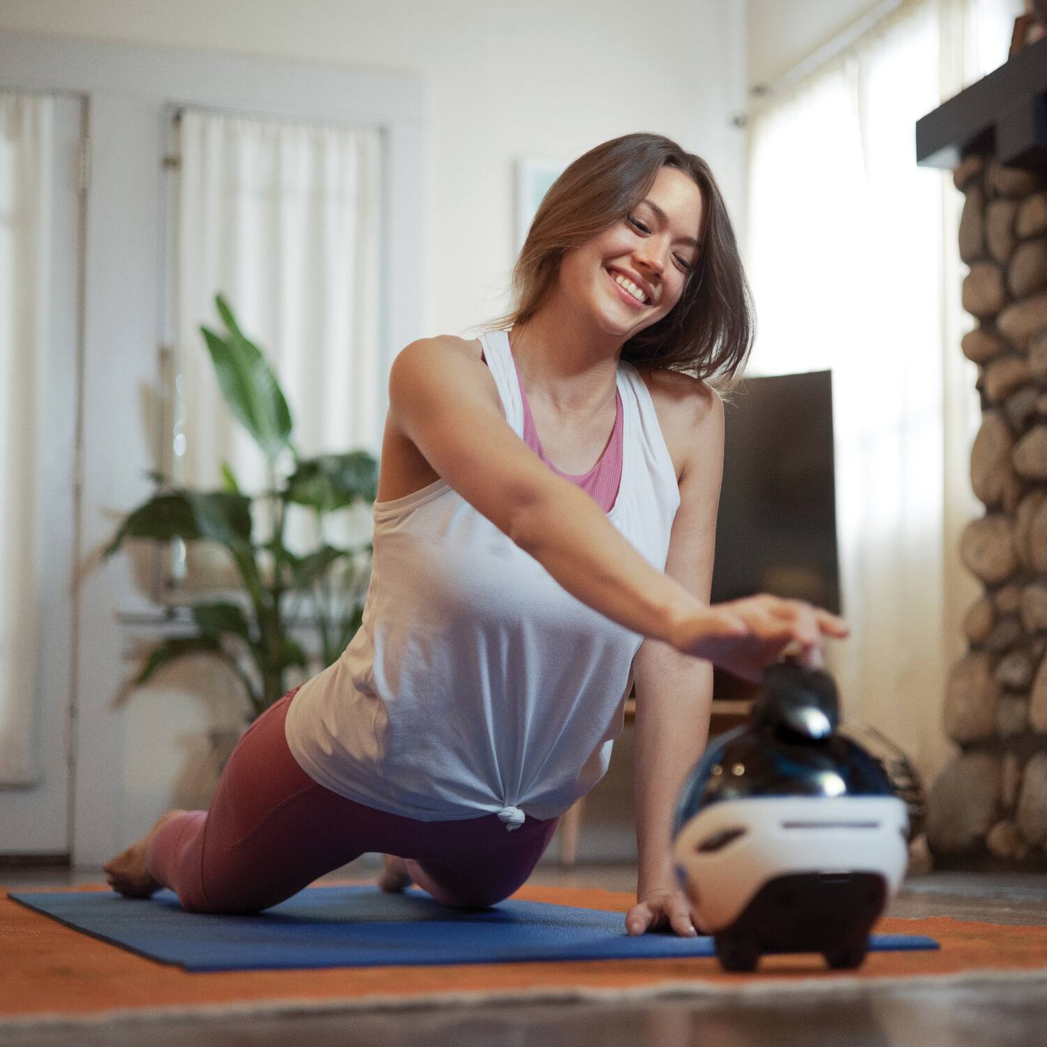 Back. Enabot - Ebo X Indoor Wi-fi Moving 4k Smart Home Companion Robot Camera With 2-way Voice, Smart Mapping, Alexa Built-in - White.