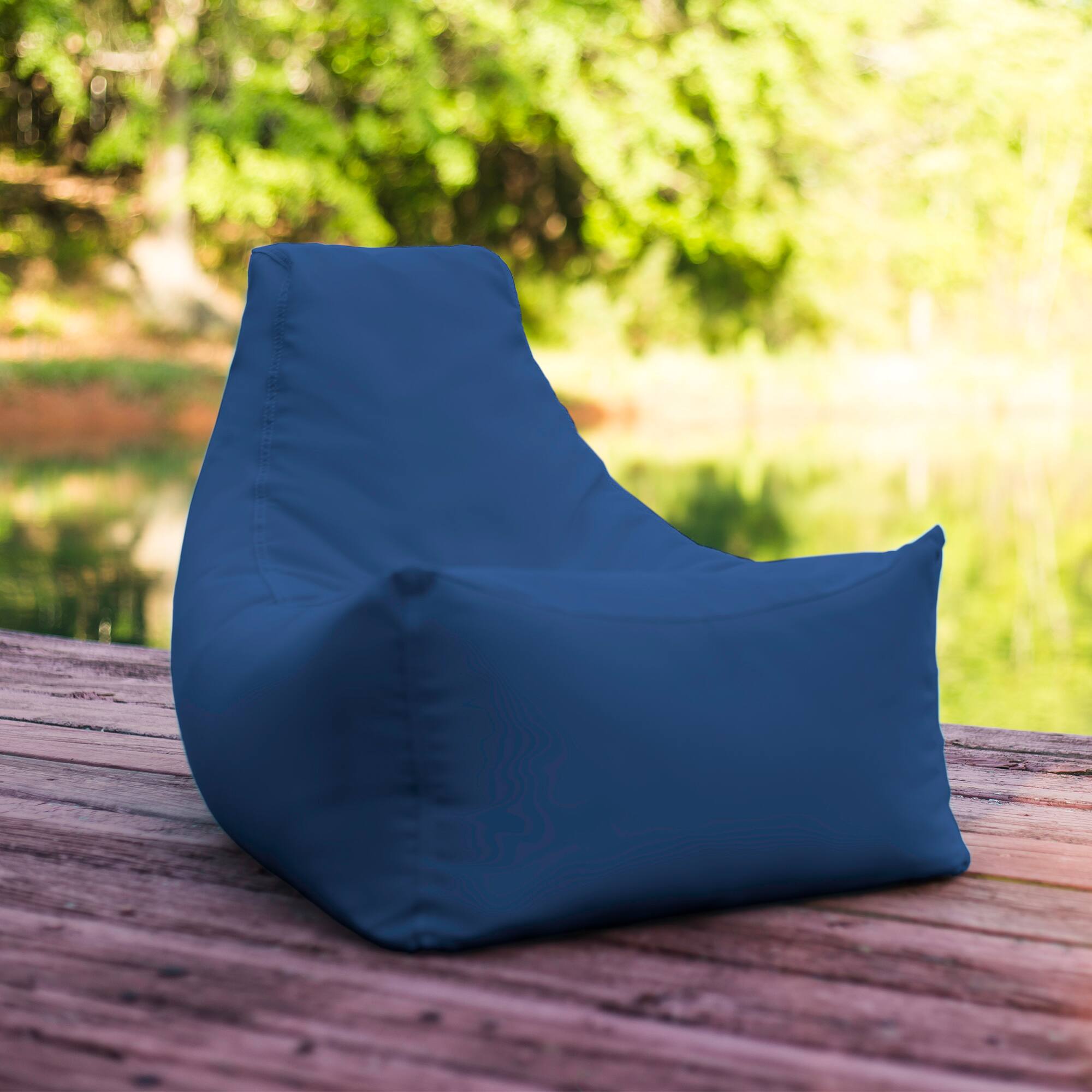 Front. Jaxx - Jaxx Juniper Jr Outdoor Kids Bean Bag Chair / Childrens Garden Chair, Navy - Navy.