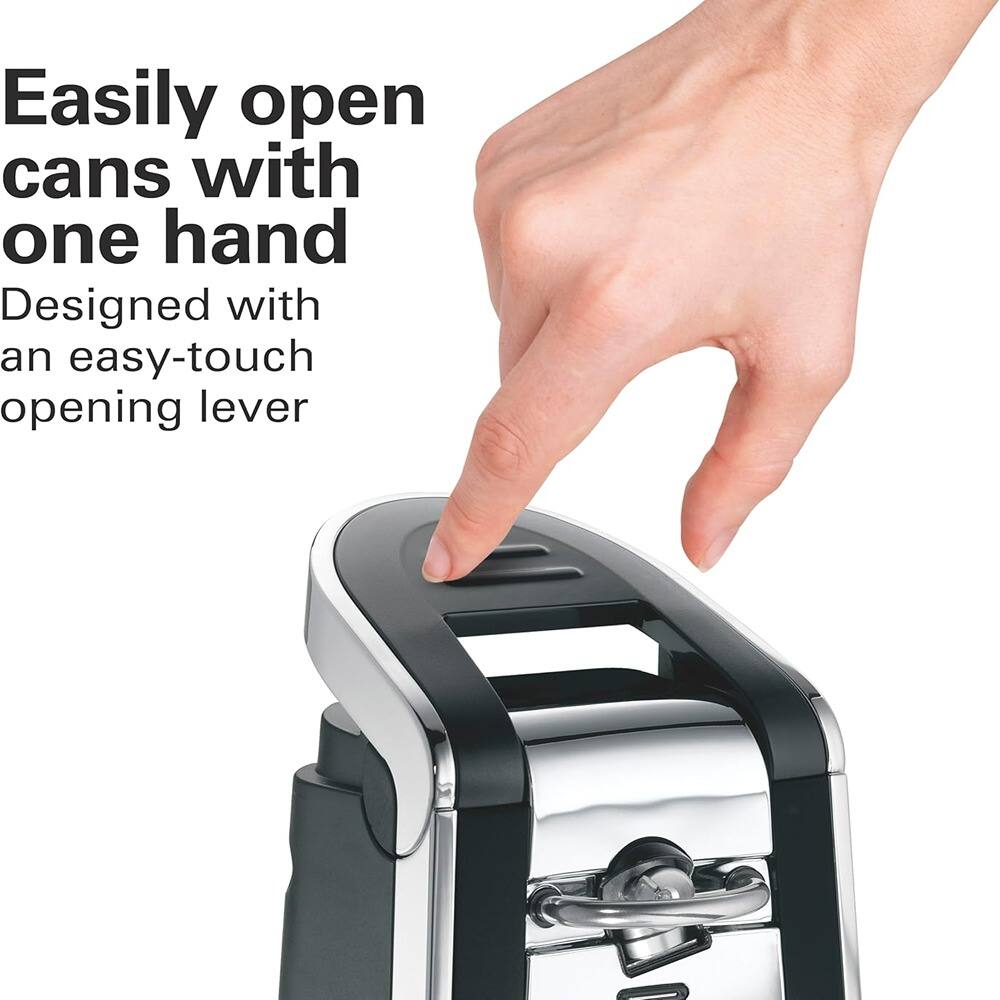 Easily open cans with one hand  
Designed with an easy-touch opening lever