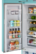 The image shows a refrigerator with its door open, revealing a variety of food items inside. There are several bottles of condiments, including Balsamic, Peach, and Tomato sauce. Additionally, there are multiple apples stored in the refrigerator, with one located in the top right corner and another in the bottom right corner. The refrigerator also contains a bowl, which is placed in the middle-right section of the fridge.