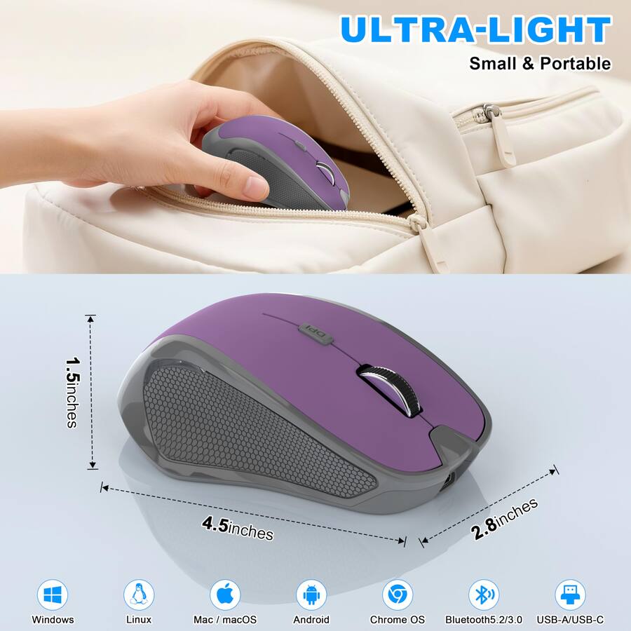 PO3TICJUNKI3 Computer Mouse 4g Rechargeable Small Optical For ...