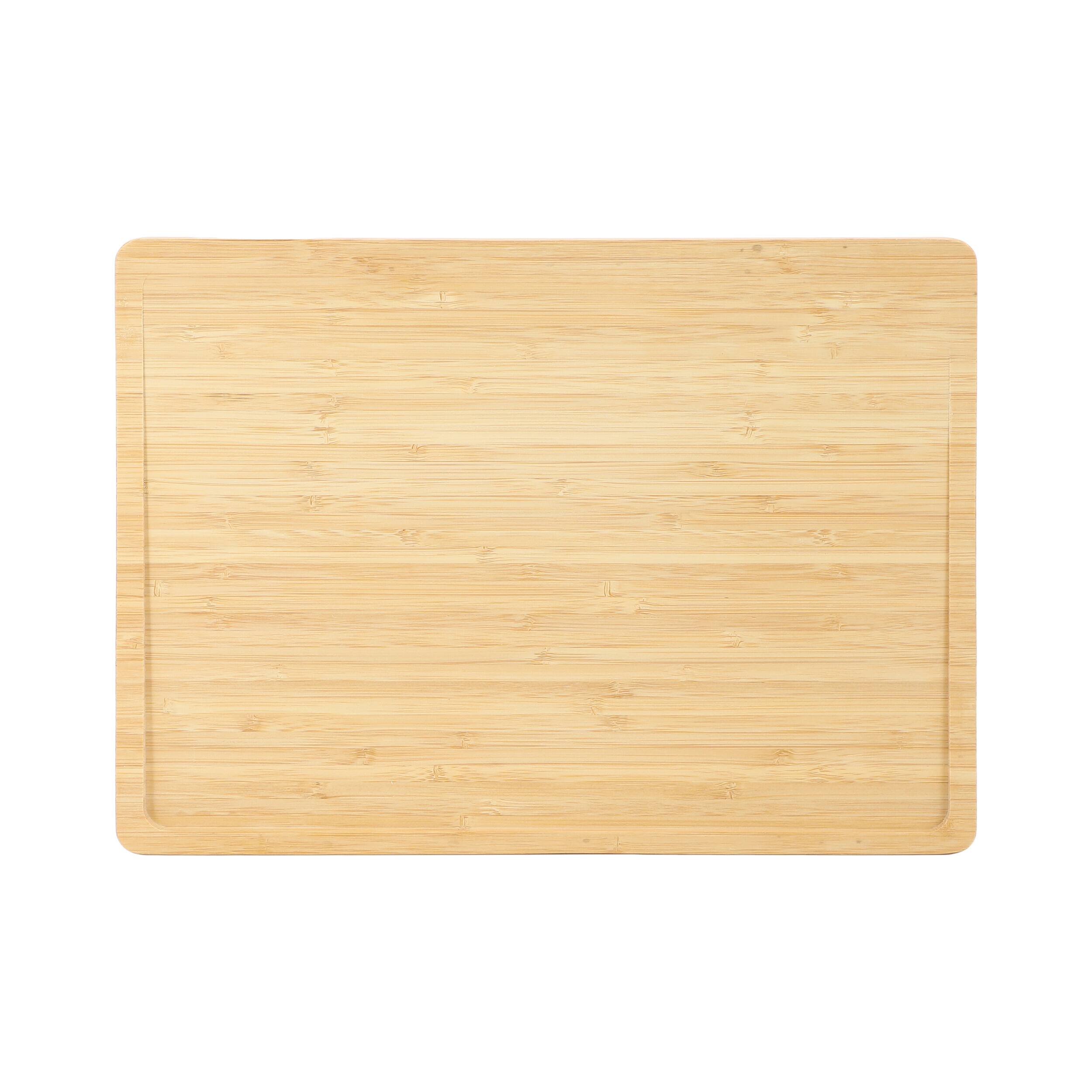 Alt View 4. MegaChef - MegaChef 3 Piece Bamboo Cutting, Prep and Serving Boards with Slanted Juice Groove - Brown.
