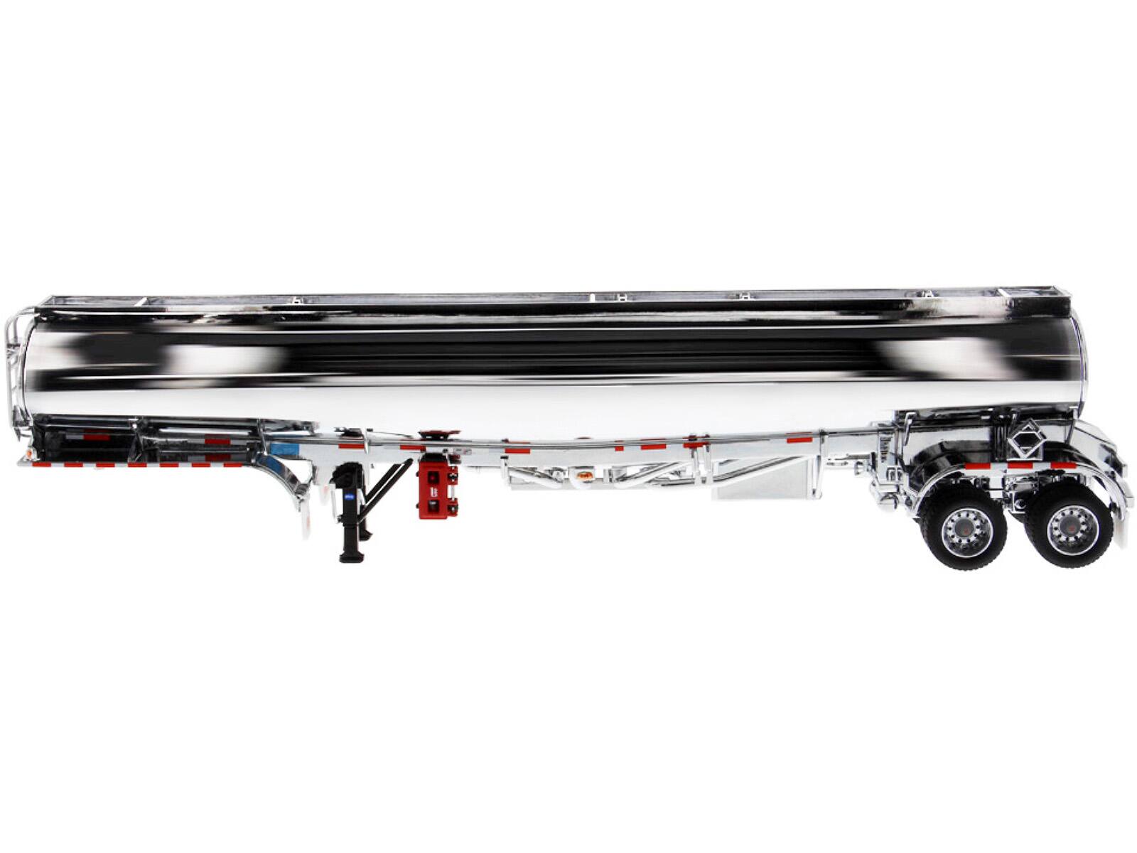 Alt View 1. Diecast Masters - Heil Fleet Duty TM 9300/DT-C4 Petroleum Tanker Trailer Chrome "Transport Series" 1/50 Diecast Model by Diecast Masters.