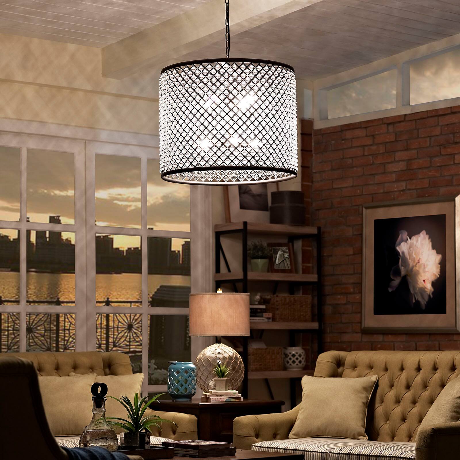 Front. Modway - Prosperity Chandelier by Modway - Brown.