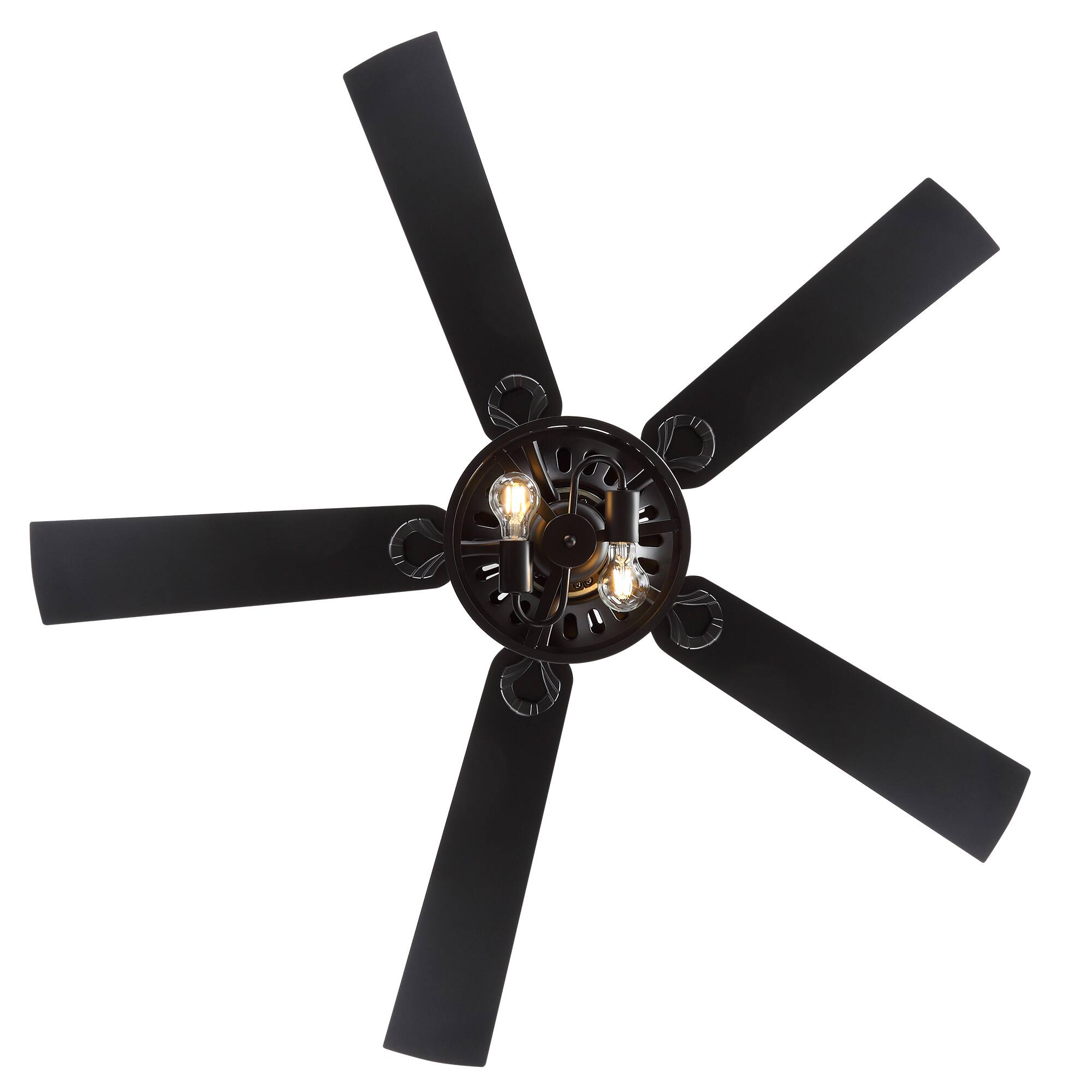 Alt View 9. Breezary - 52-Inch Ceiling Fan with Light, 5 Reversible Plywood Blades, Remote Control, DC Motor, Includes 5" & 10" Downrods - matte black.