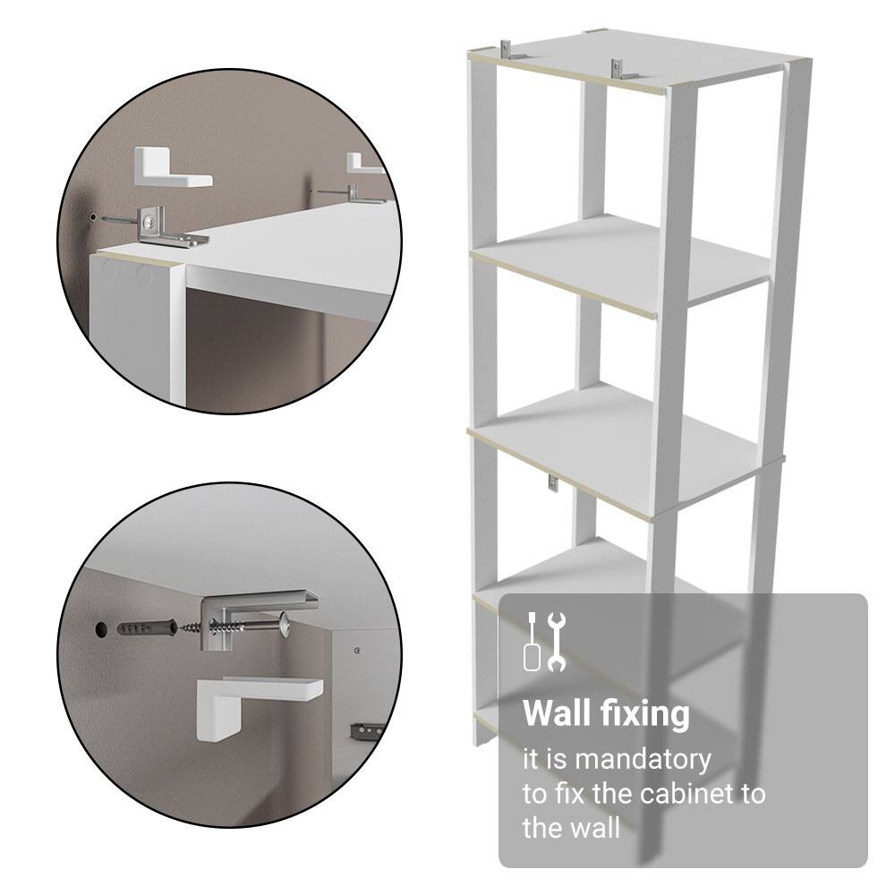 Wall fixing  
it is mandatory to fix the cabinet to the wall