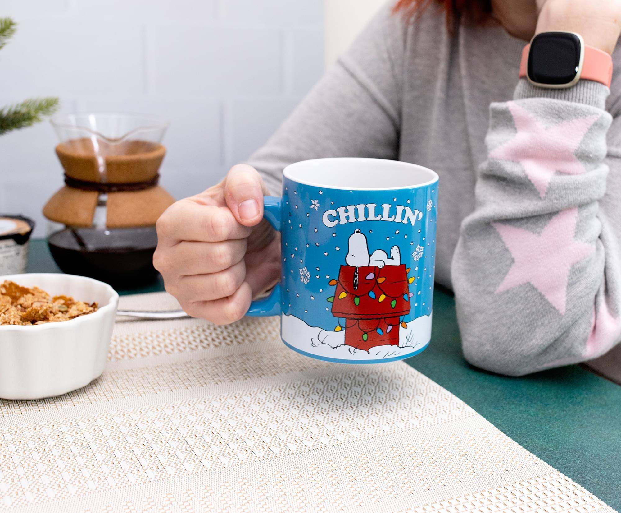 Alt View 2. Peanuts - Peanuts Snoopy "Chillin" Ceramic Mug | Holds 20 Ounces - Blue.