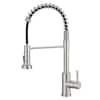 Front. Boyel Living - Brushed Nickel Single Handle Pull Down Sprayer Kitchen Faucet Stainless Steel with Water Supply Hoses - Brushed Nickel.