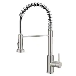 Single Handle Pull Down Sprayer Kitchen Faucet Stainless Steel with Water Supply Hoses
