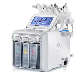 Cluzine - 6-in-1 Hydrogen Oxygen Facial Machine, Professional Hydrafacial Cleanser with Ultrasonic & Cold Hammer for Home