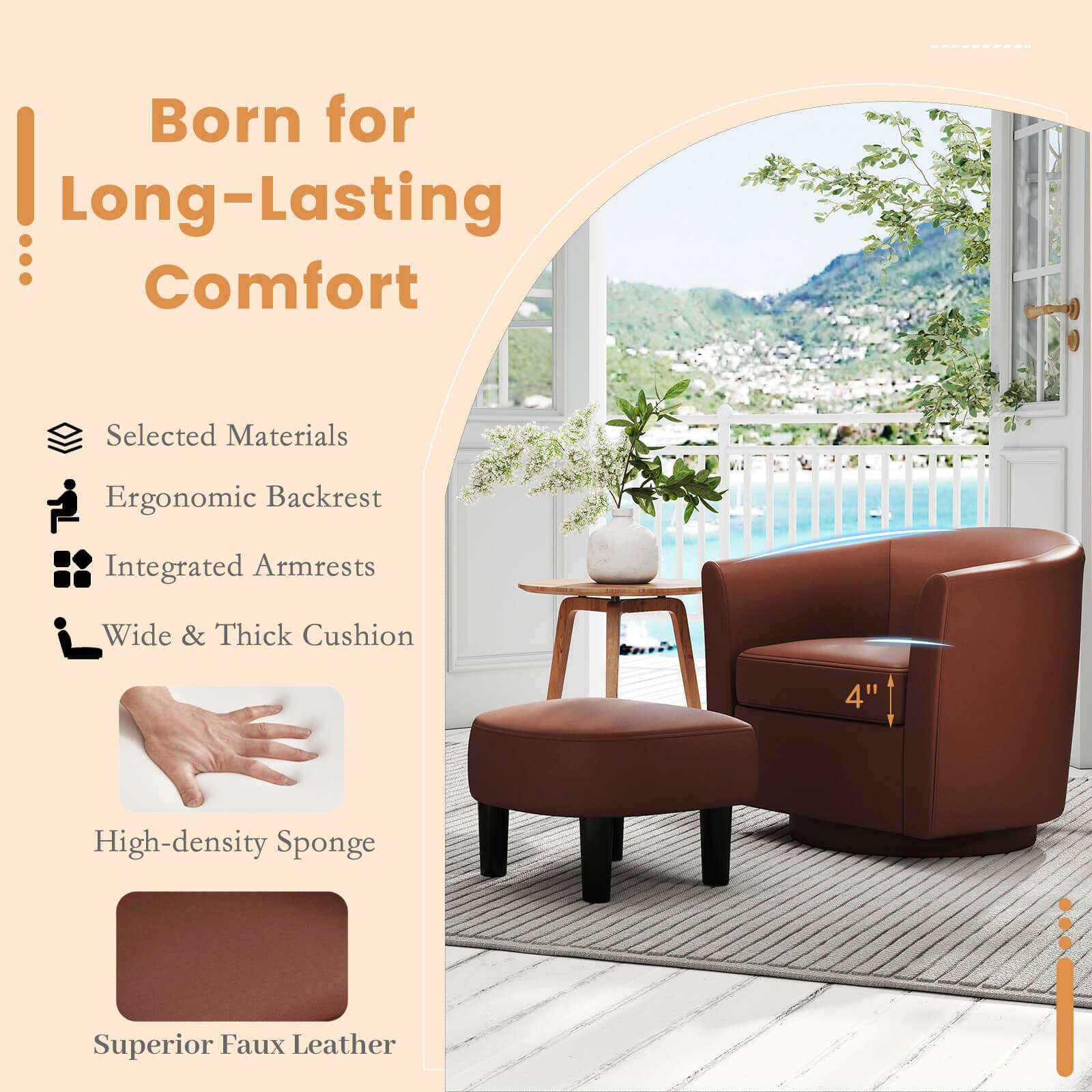 Born for Long-Lasting Comfort

- Selected Materials
- Ergonomic Backrest
- Integrated Armrests
- Wide & Thick Cushion

High-density Sponge

Superior Faux Leather