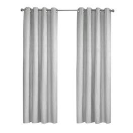 Commonwealth Home Fashions - Thermaplus Margot 100% Blackout Subtle Textured Geometric Pattern Grommet Curtain Panel 52" x 95" - White