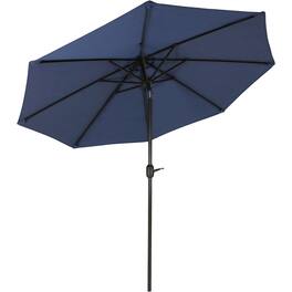 Sunnydaze - 9 ft Aluminum Patio Umbrella with Tilt and Crank - Navy Blue