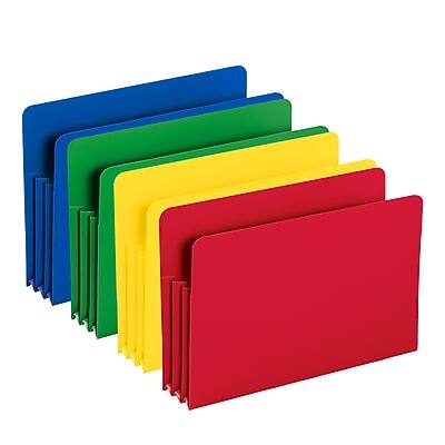Alt View 2. Smead -  Heavy Duty Poly File Pockets, 3.5" Expansion, Legal Size, Assorted, 4/Box  - Assorted Colors.