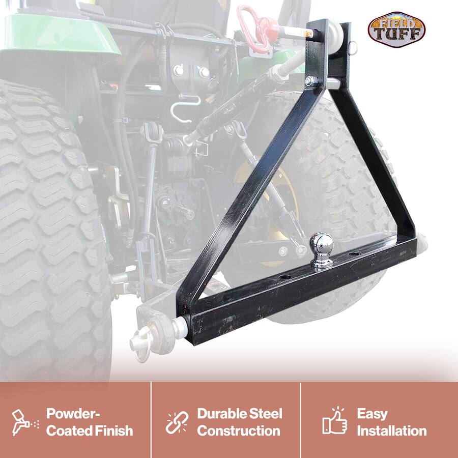 Field Tuff FTF 013PTH 3 Point Triangle Frame Lawn Tractor Trailer Hitch ...