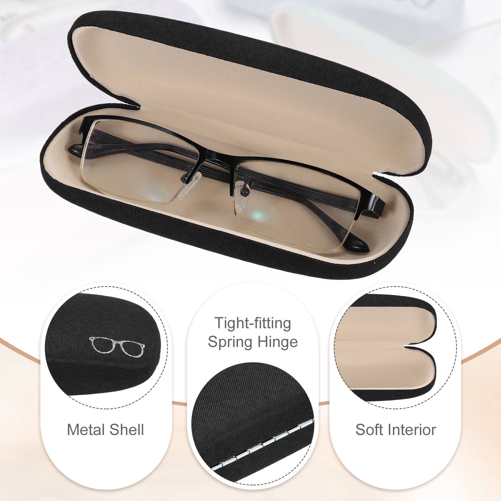 Tight-fitting Spring Hinge Metal Shell Soft Interior