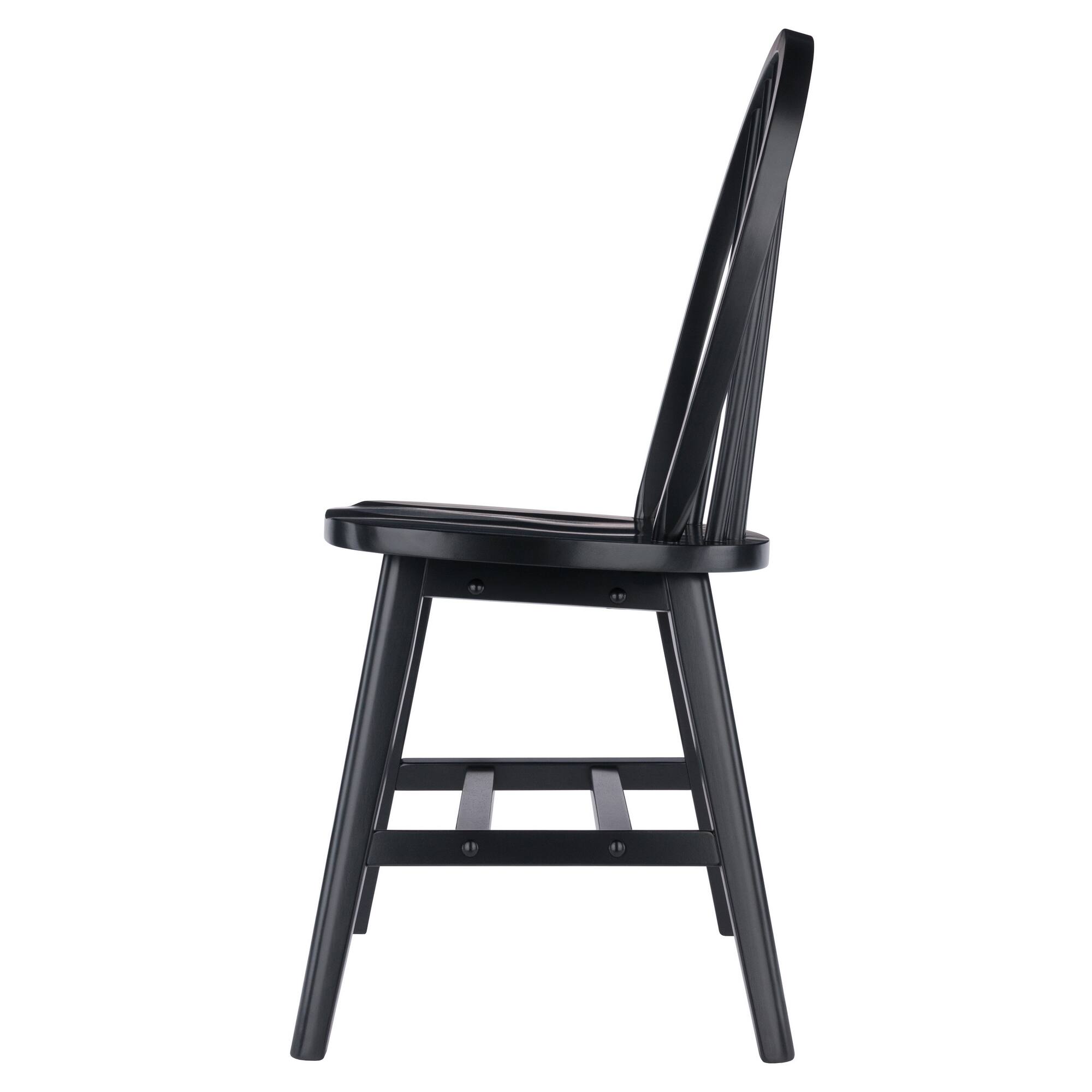 Alt View 3. Winsome Wood - Windsor 2-Pc Chair Set - Black.