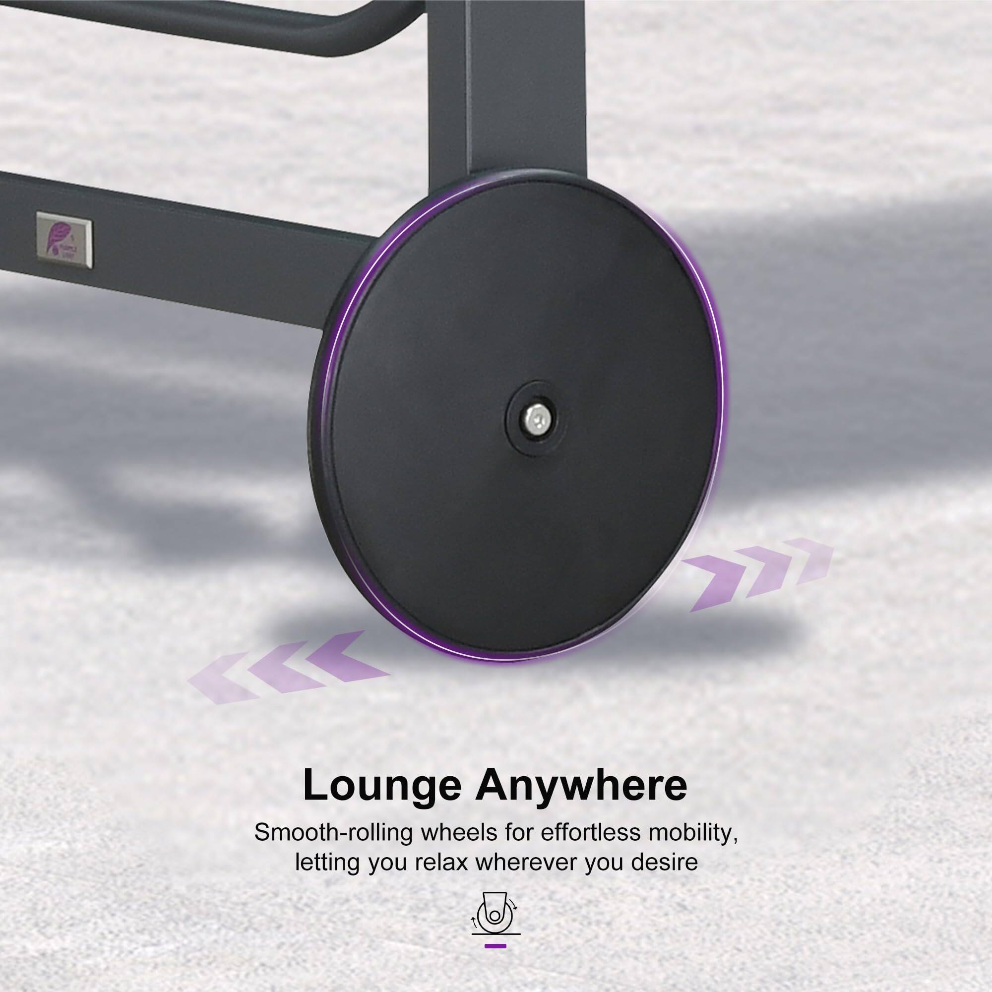 Lounge Anywhere

Smooth-rolling wheels for effortless mobility, letting you relax wherever you desire