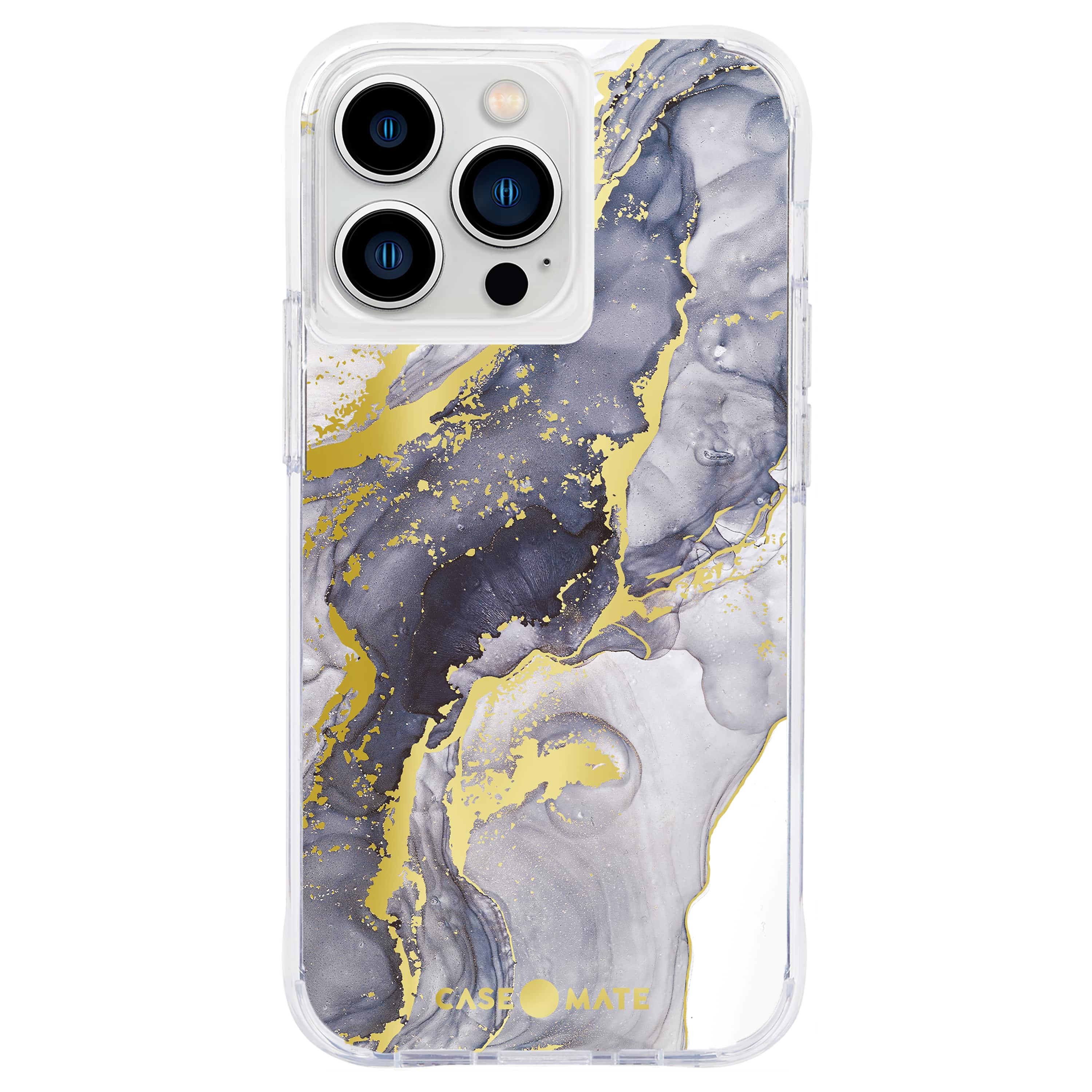 Front. Case-Mate - Print Hardshell Case for iPhone 13 Pro - Navy Marble.