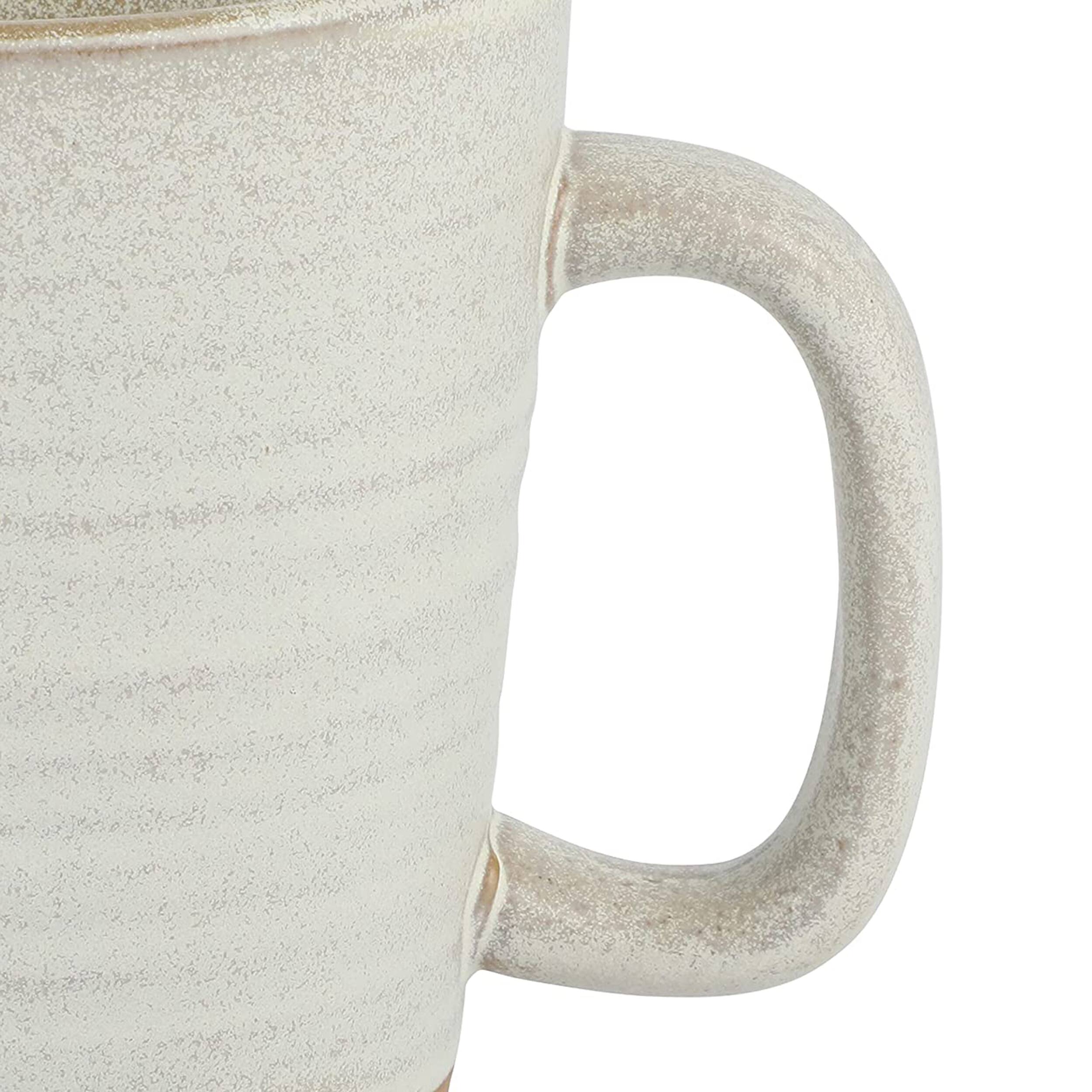 Alt View 2. Gibson - Gibson Elite Dreamweaver 4 Piece 17 Ounce Round Earthenware Mug Set in Sand Cream - Sand Cream.