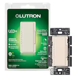 Lutron - Maestro 150 W 3 Way Dimmer Switch 1 pk - Light Almond