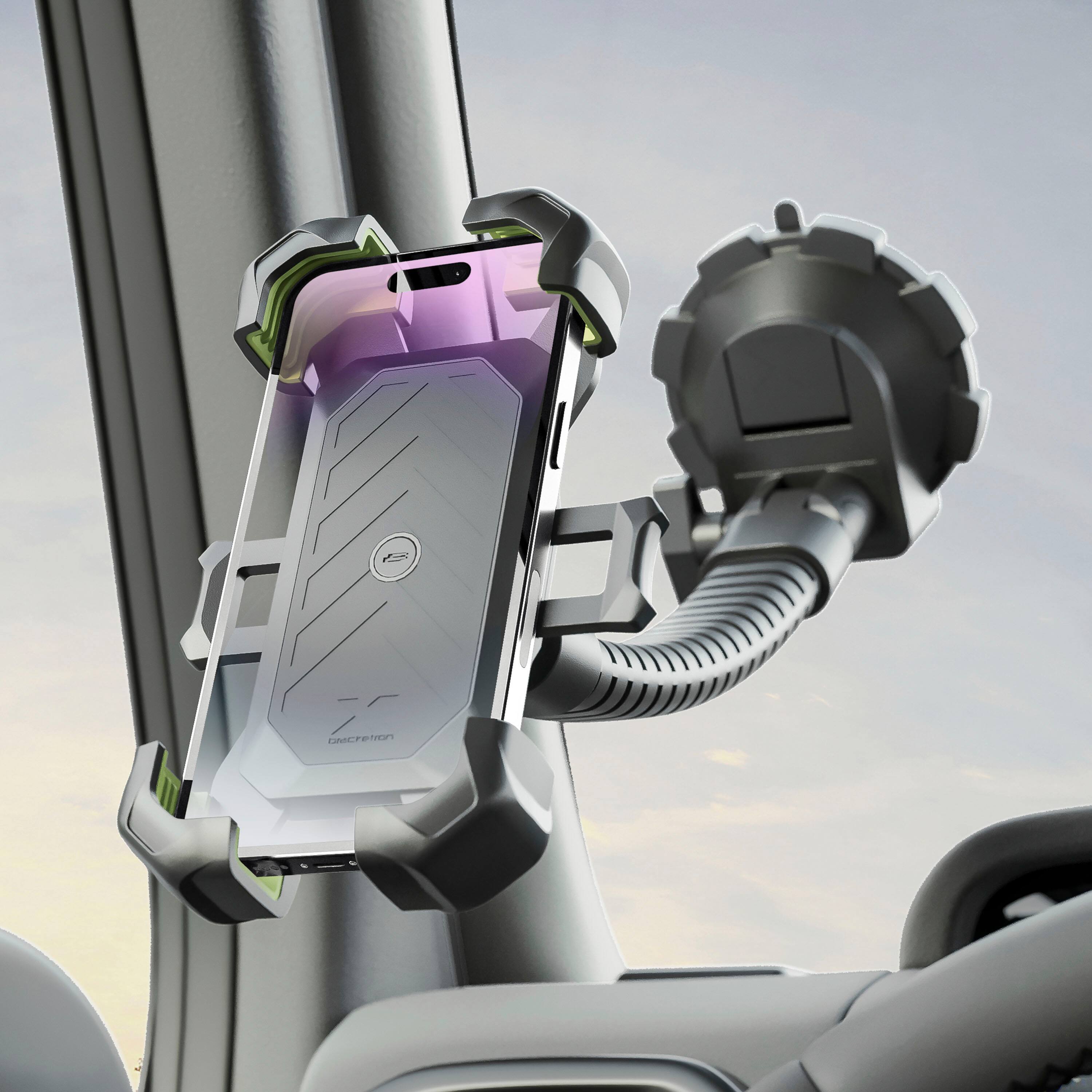 Alt View 17. Bracketron - HD X-Lock Window & Dash Mount - Black.