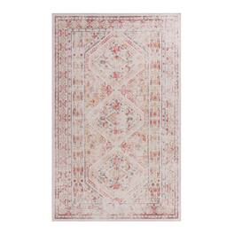 HTUTWOO - Foldable & Washable Rug 8x10 Area Rug - Chenille Low Pile, Machine Washable, Non-Slip TPR Backing, Stain Resistant - Beige