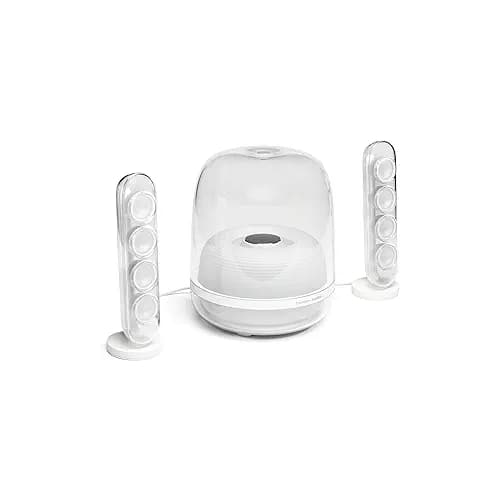 Harman Kardon - HK SoundSticks 4-2.1 Bluetooth Speaker System with Deep Bass and Inspiring Industrial Design (White) - Black