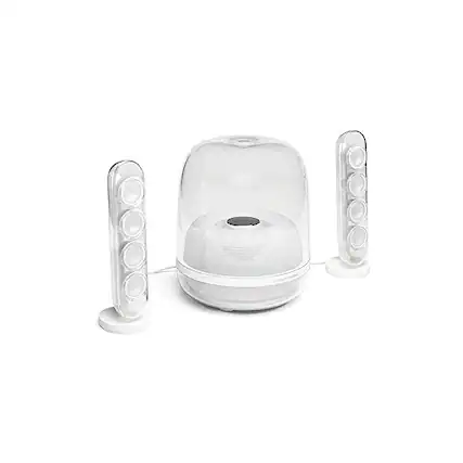 Front. Harman Kardon - HK SoundSticks 4-2.1 Bluetooth Speaker System with Deep Bass and Inspiring Industrial Design (White) - BLACK.
