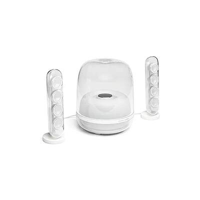Harman Kardon - HK SoundSticks 4-2.1 Bluetooth Speaker System with Deep Bass and Inspiring Industrial Design (White) - Black Harman Kardon - HK SoundSticks 4-2.1 Bluetooth Speaker System with Deep Bass and Inspiring Industrial Design (White) - Black
