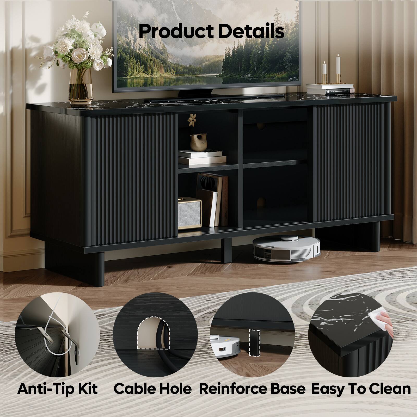 Product Details

- Anti-Tip Kit
- Cable Hole
- Reinforce Base
- Easy To Clean