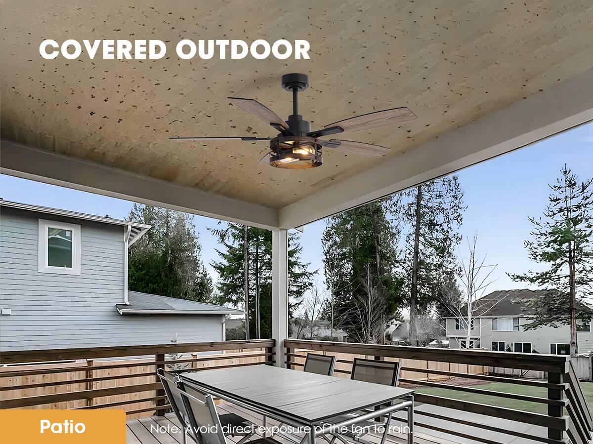 COVERED OUTDOOR  
Patio  

Note: Avoid direct exposure of the fan to rain.