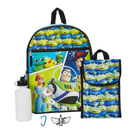 Front. UPD - Toy Story Buzz Lightyear Kids Backpack with Lunch Bag and Water Bottle 5 Piece Set 16 inch - Multicolored.