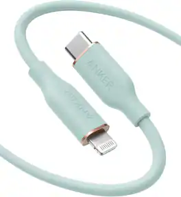 Anker - USB C to Lightning Cable Powerline III Flow Silicone Charging Cable - Mint Green