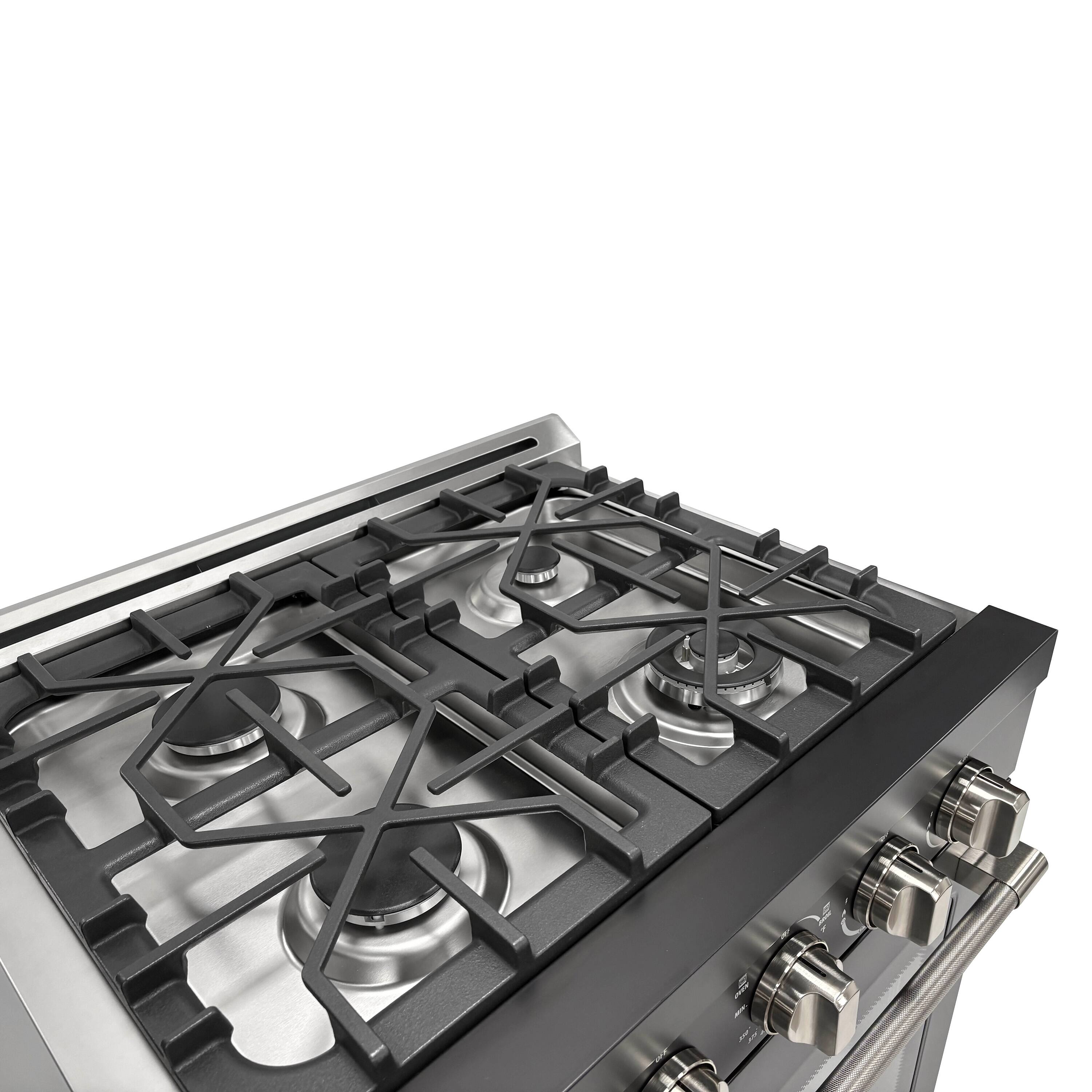 Alt View 5. Unique Appliances - Off-Grid 30 in. Wide 4 Burner 5.1 Cu. Ft. Freestanding LP Gas Range with Waist-High Broiler and Manual Clean - Black.