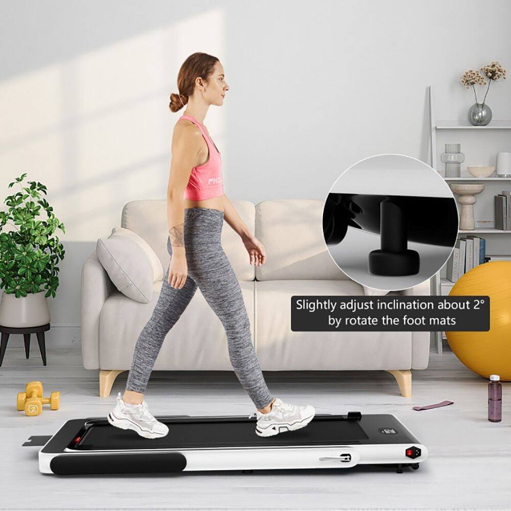 Slightly adjust inclination about 2° by rotate the foot mats