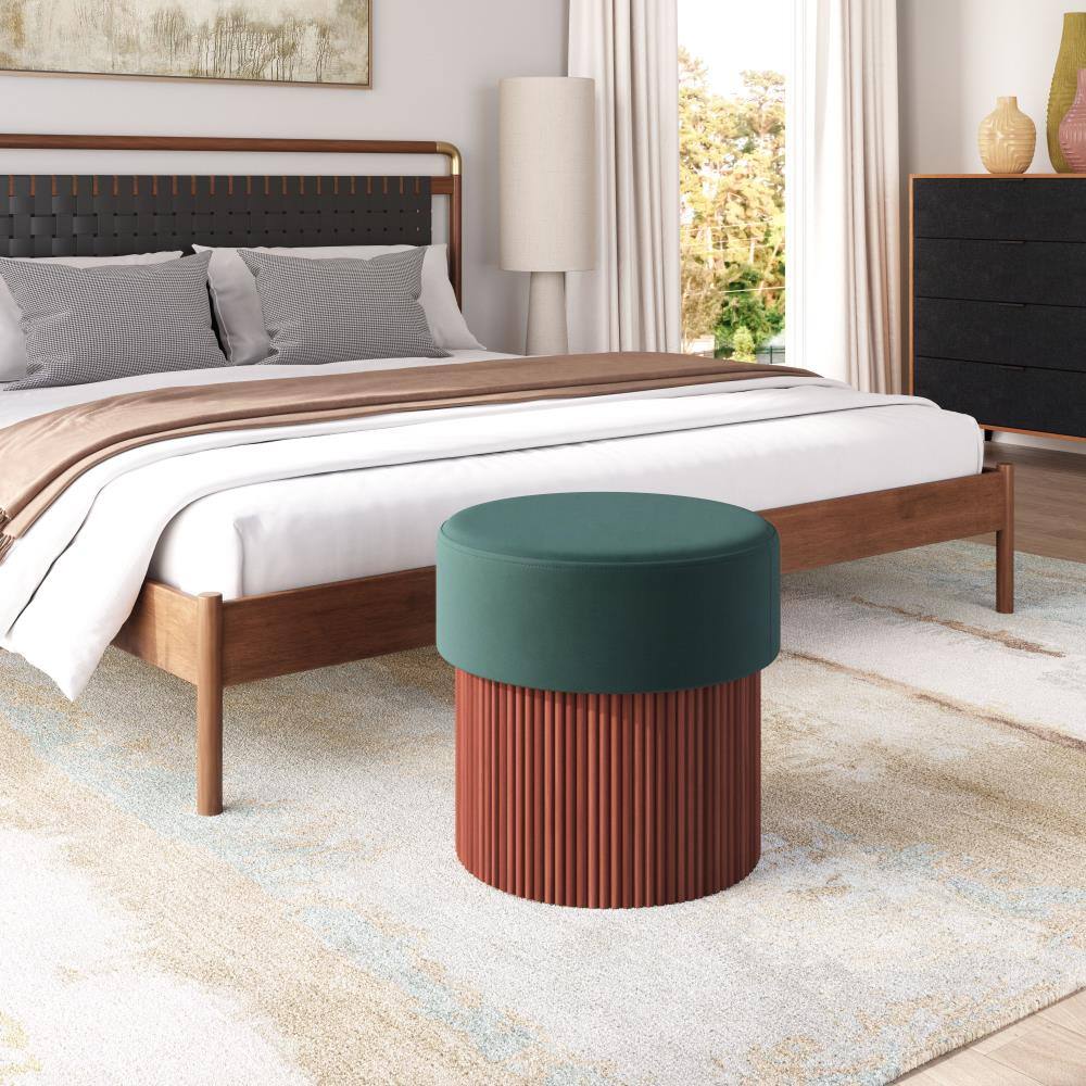 Angle. Hivvago - Boto Storage Ottoman Green - Green.