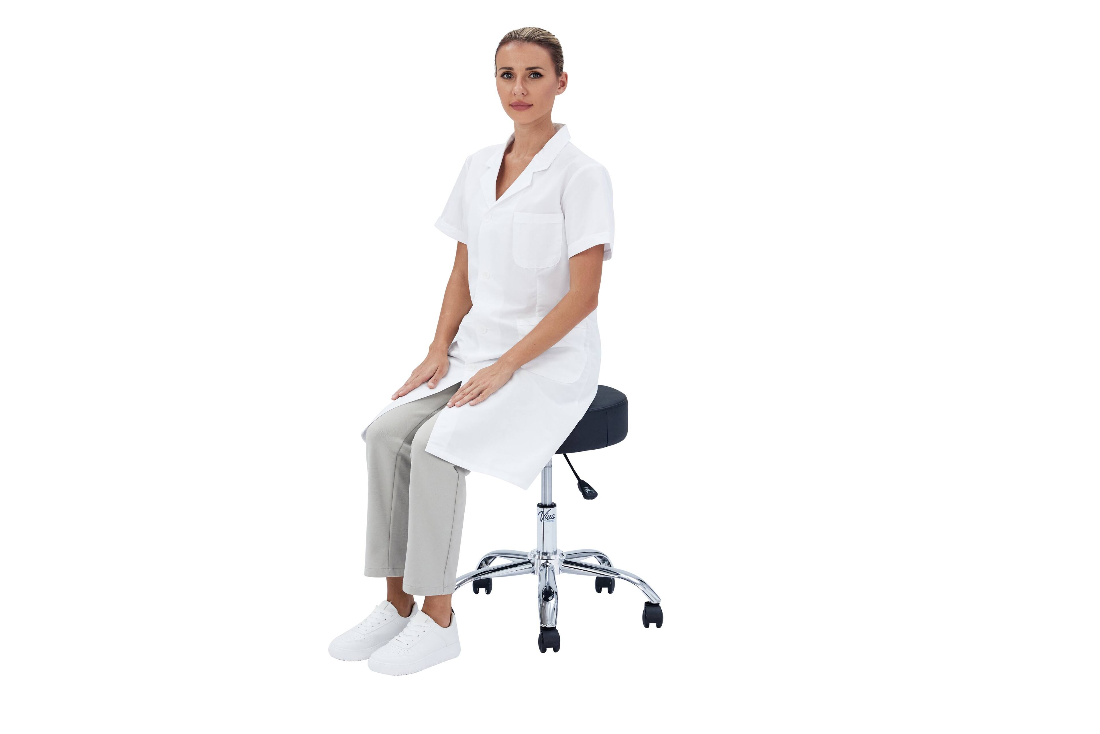 Alt View 8. Viva Comfort - Office Stool with Swivel Wheels, 250 lb Capacity, Pneumatic Height Adjustable - Black.