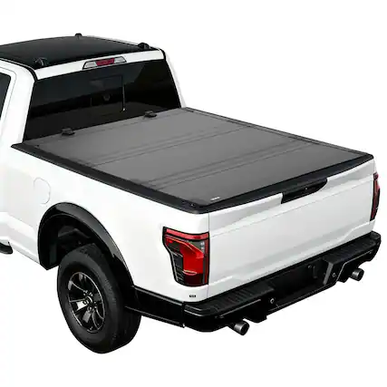Front. VEVOR - Hard Tri-Fold Truck Bed Tonneau Cover, Compatible with 2021-2025 Ford F-150 (Incl. Raptor/Lightning) 5.5ft (67.1 in) Bed - Matte black.