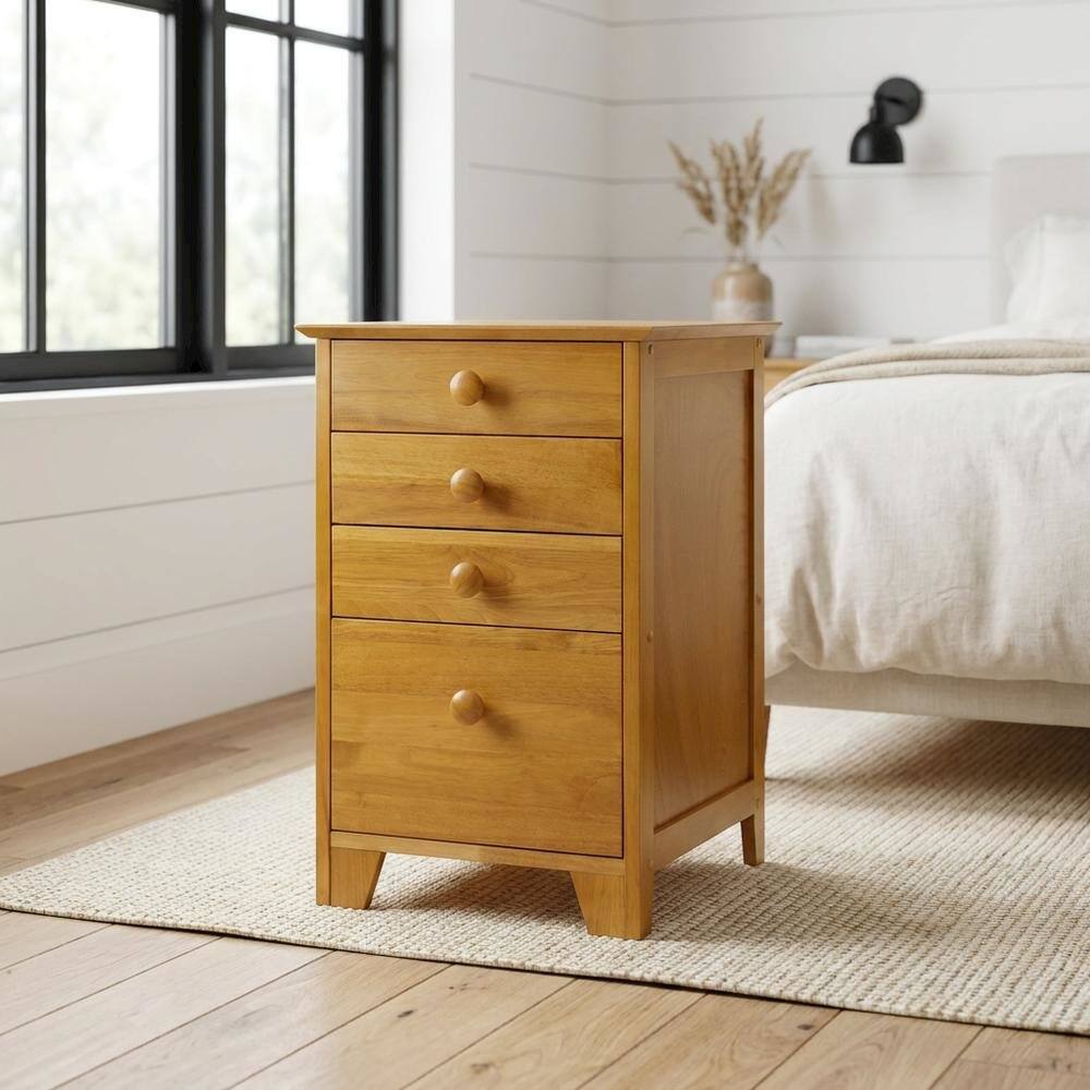 Alt View 3. FurniFact - Honey finish filing cabinet with transitional style and solid wood construction - Honey.