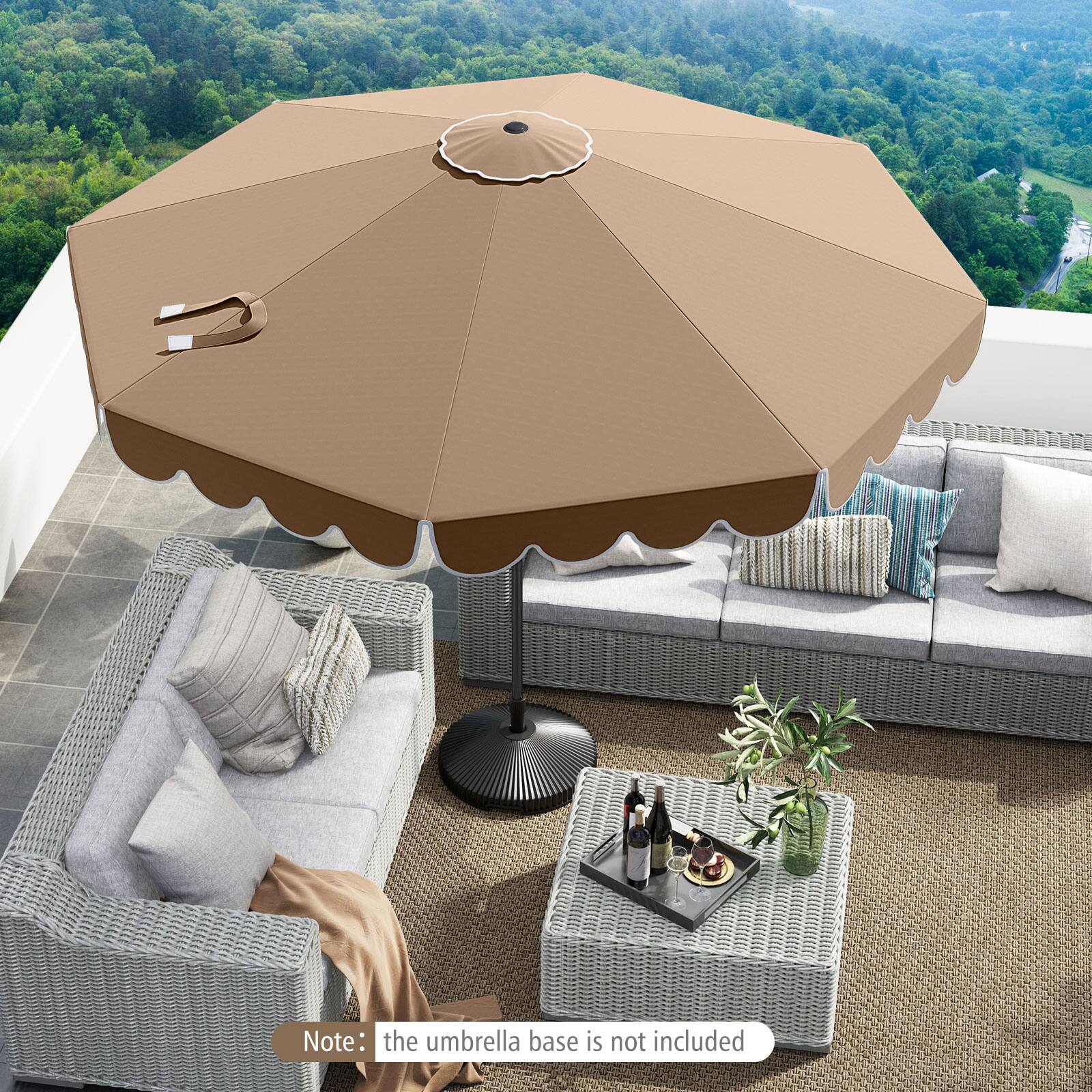 Note: The umbrella base is not included.