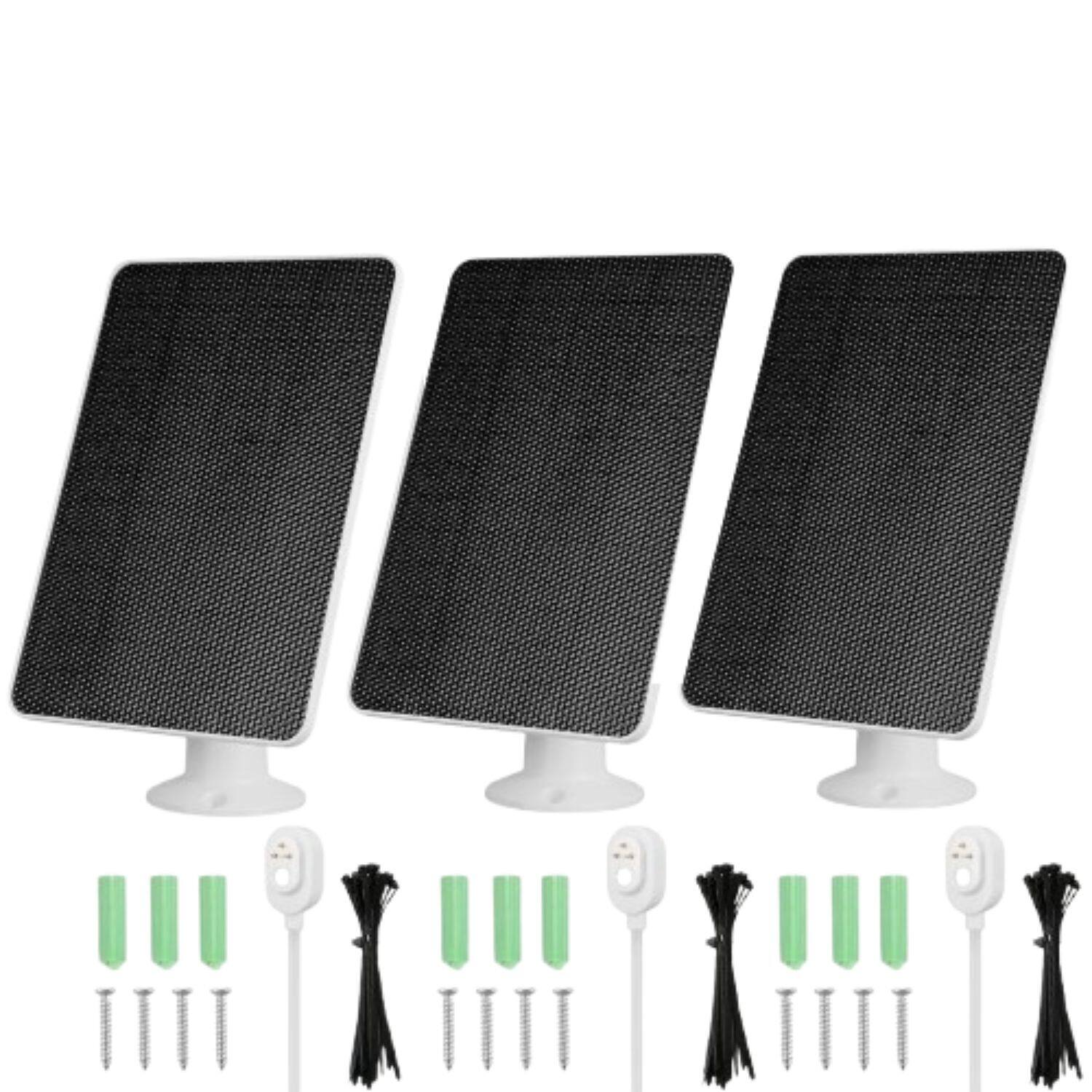 Stock Preferred - 3Pcs Solar Panel Charger for Arlo Ultra/Ultra2/Pro 3/Pro 4 Floodlight Camera - Black