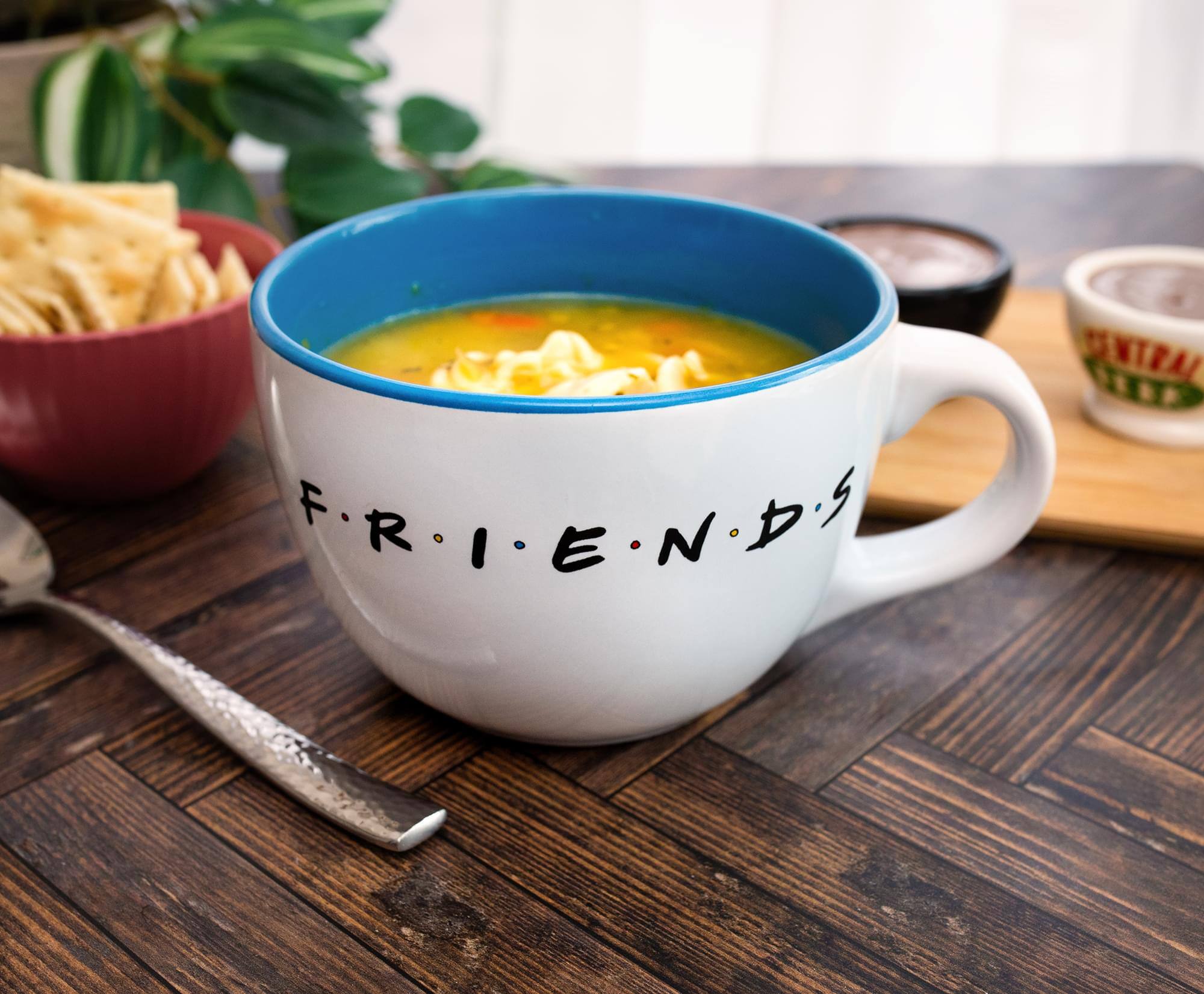 Alt View 4. Silver Buffalo - Friends Doodle Logo Ceramic Soup Mug | Holds 24 Ounces - White.