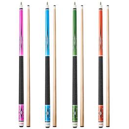 VEVOR - 58-Inch Pool Cue Set, 4-Piece Billiard Sticks Made of Canadian Maple Wood with ABS Joint Rings, Suitable for Pool Tables - Colorful