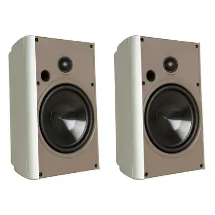 Front. Proficient Audio - 5-1/4" 125-Watt AW525 Indoor/Outdoor Speaker Pair, Polypropylene Woofer, Pivoting Soft-Dome Tweeter, 8 Ohms - White.