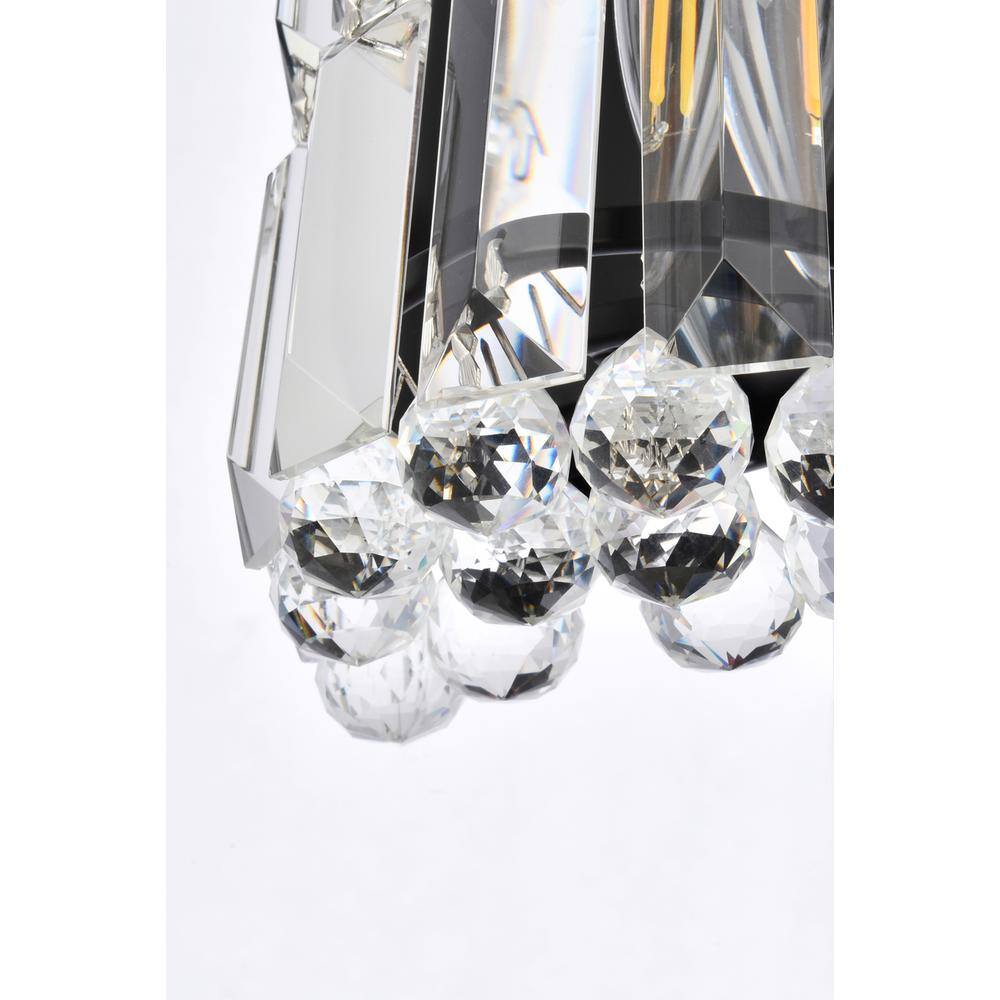 Alt View 1. Elegant Lighting - Maxime 6 Inch Black Wall Sconce - Black And Clear.