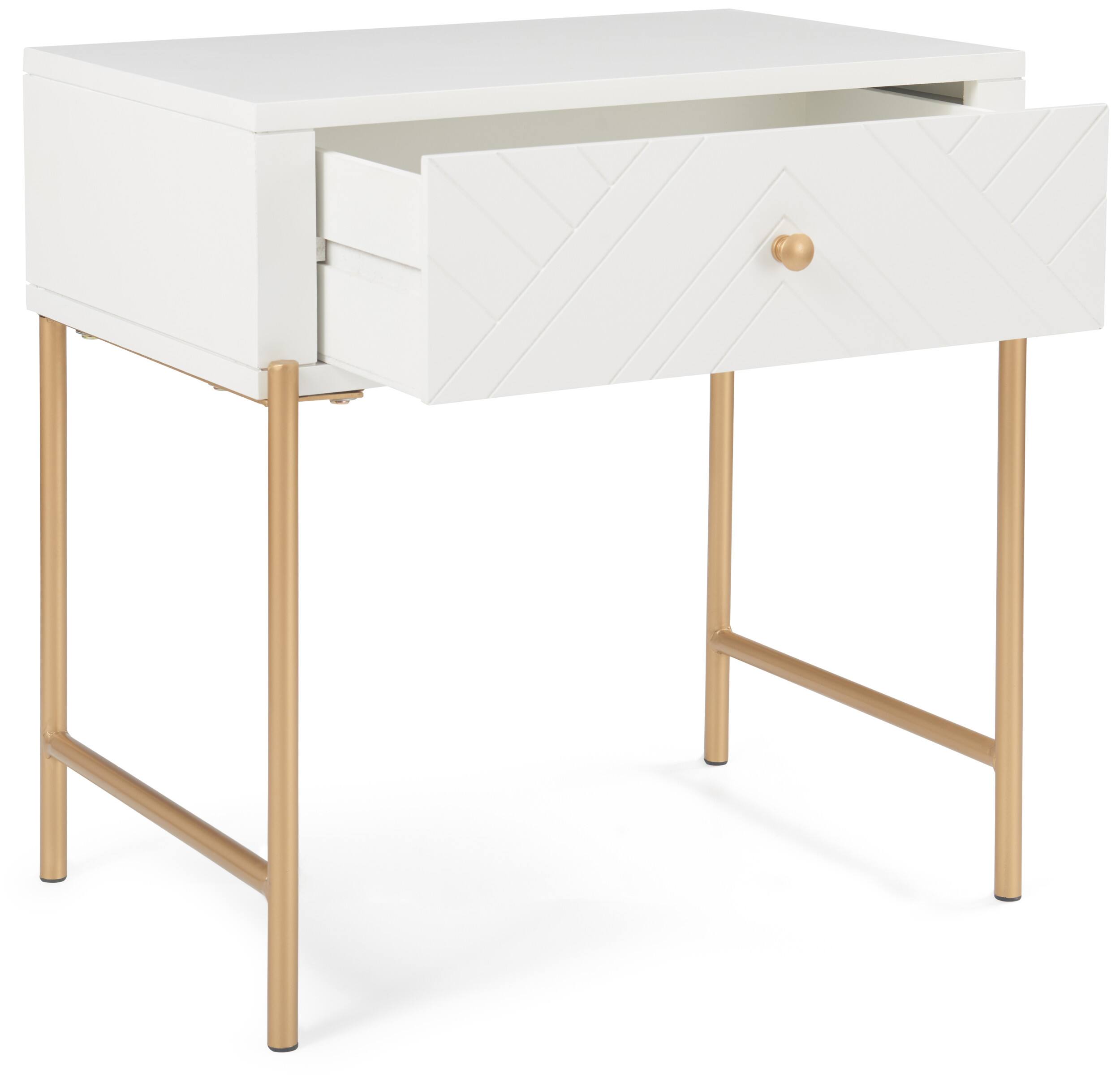 Alt View 14. Adore Decor - Jupiter Side Table - White and Gold.