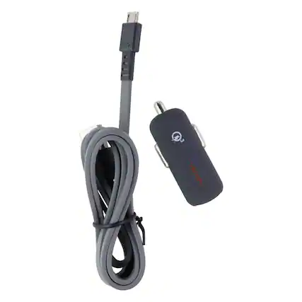 Front. Ventev - Dashport RQ1300 mini QC 3.0 Car Adapter w/ 3.3FT Micro-USB Cable - Gray.