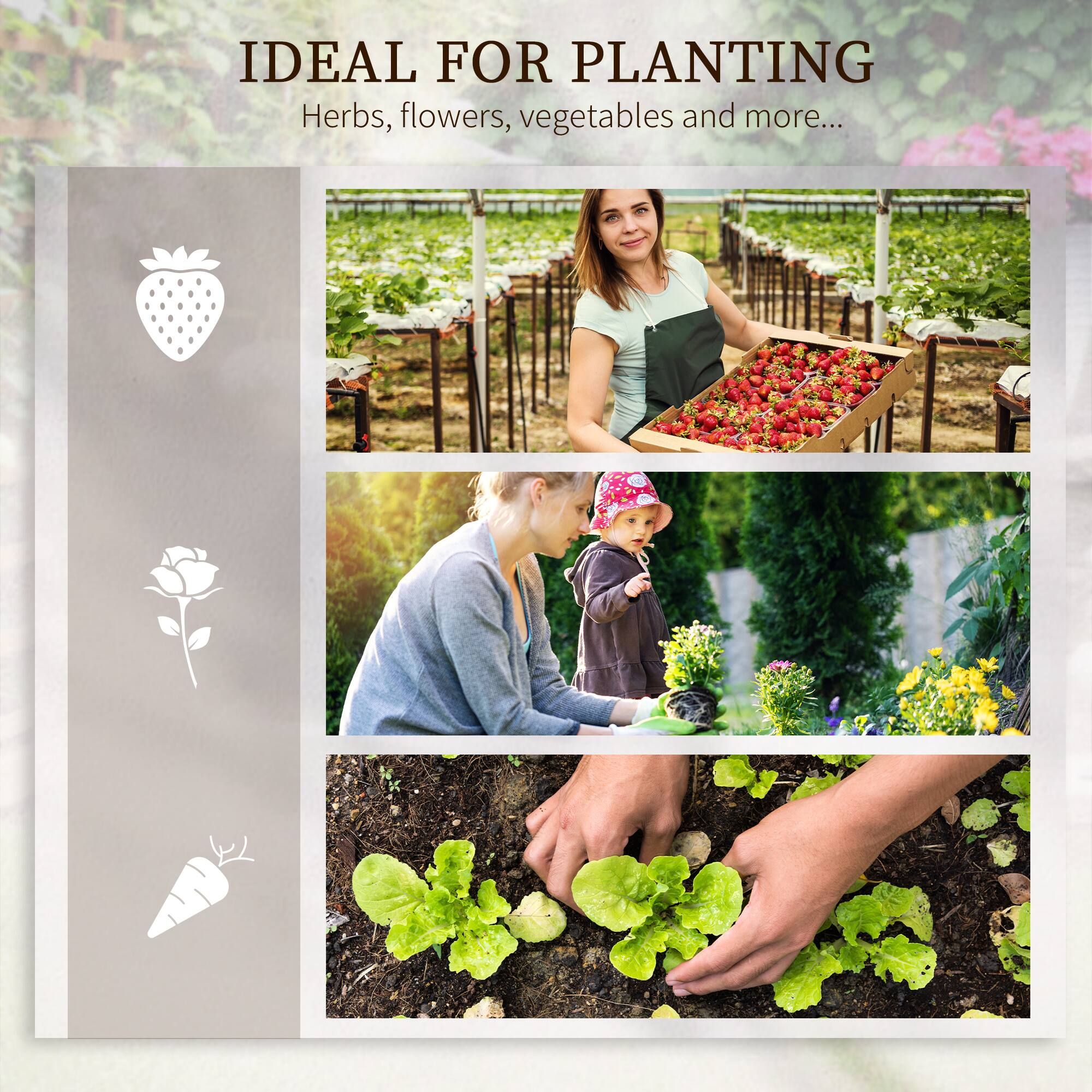 IDEAL FOR PLANTING  
Herbs, flowers, vegetables and more...