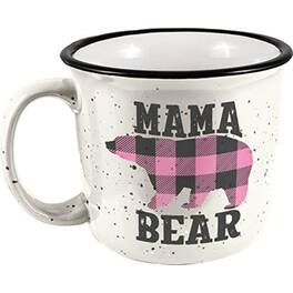 Spoontiques - Mama Bear Ceramic Camper Mug 14 ounce - White